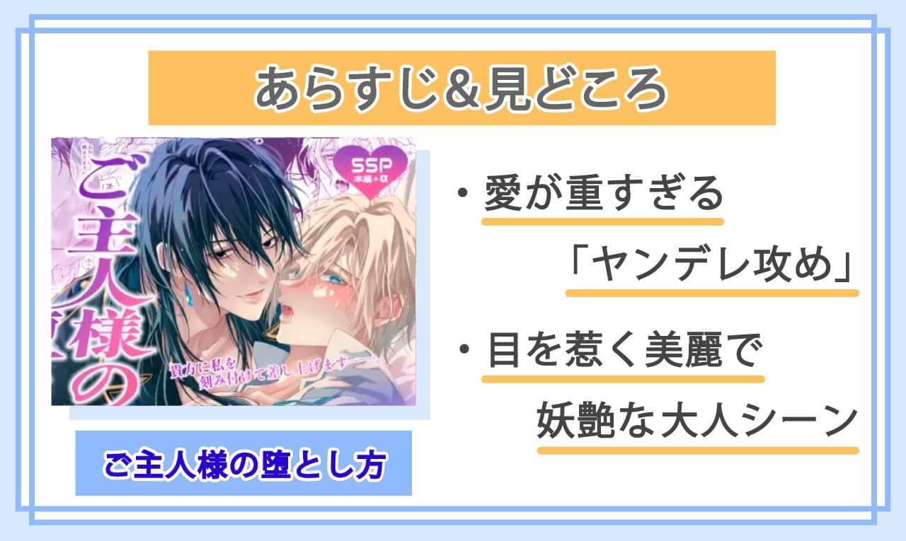 ご主人様の堕とし方~転生した悪役令息は溺愛騎士の執着から逃げられない~のあらすじと見どころ